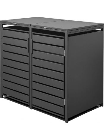 Mülltonnenbox Series 1 Doppelt für Zwei 120l/240l Mülltonnen | Anthrazit 7016 | Mülltonnenabdeckung mit Deckel | Mülltonnenverkleidung mit Magnetverschluss | Abfallbehälter leicht entnehmbar